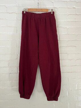 Brandy Melville John Galt Burgundy Cotton Sweatpants S/M Cozy